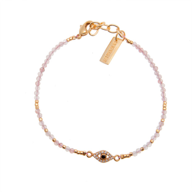 By Mickleit - Sart pink gemstone armbånd m/z