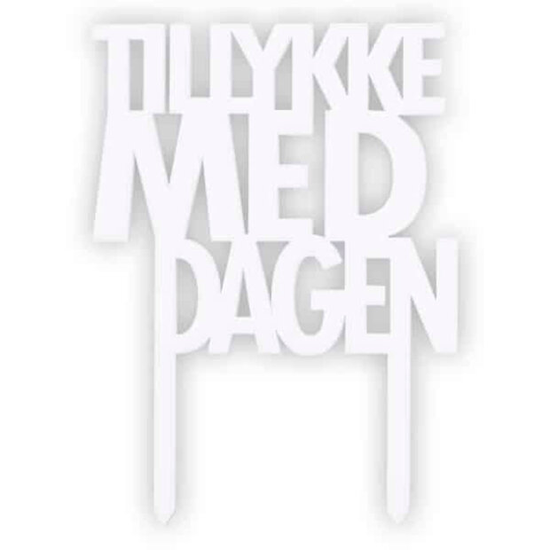 Billede af Tillykke Med Dagen 9,1x6,4 Cm | Hvid Fra Felius Design
