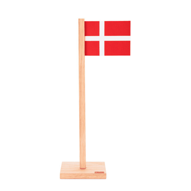 FELIUS DESIGN - DANSK BORDFLAG M/MAGNET, EGETRÆ & LÆDER