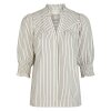 NEO NOIR - DIANA CREPE STRIBET BLUSE | BROWN