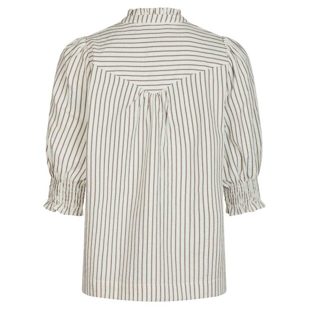 NEO NOIR - DIANA CREPE STRIBET BLUSE | BROWN