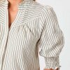 NEO NOIR - DIANA CREPE STRIBET BLUSE | BROWN