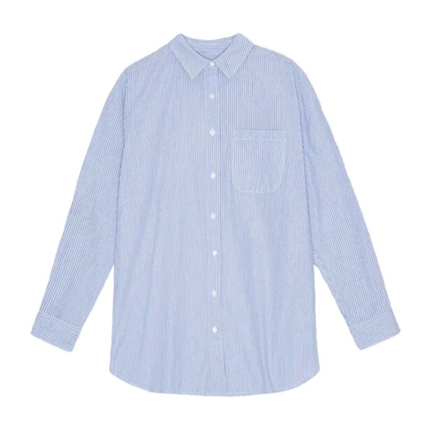 MOSHI MOSHI MIND - GAIA STRIPE SHIRT | WHITE/HEAVEN BLUE