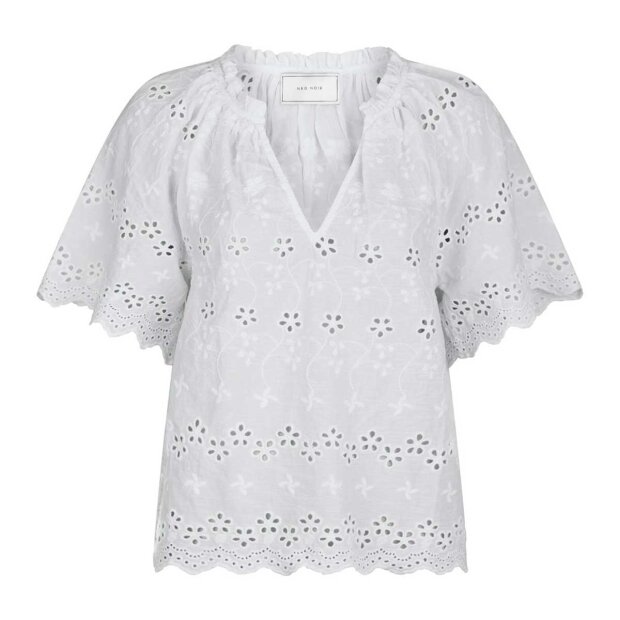 NEO NOIR - ODET EMBROIDERY BLOUSE | WHITE