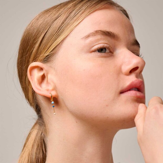ENAMEL COPENHAGEN - LOLA BOLD HOOPS FORGYLDT | MARINE