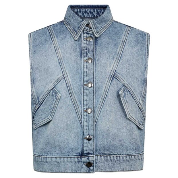 CO COUTURE - BOWIE DENIM VEST | FADE DENIM