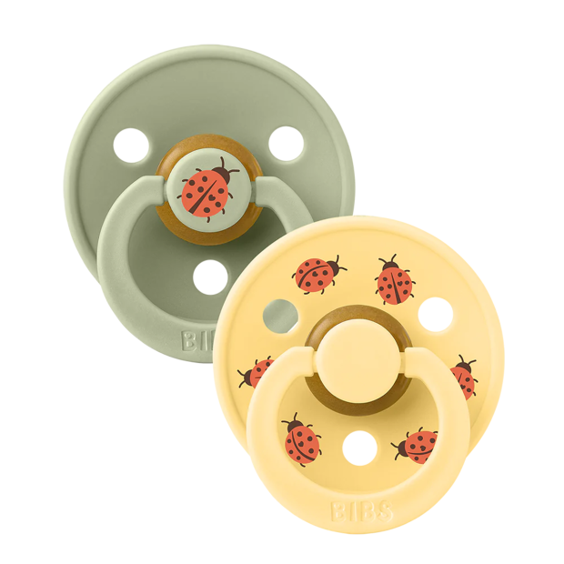 BIBS - 2-PAK - STUDIO - RUND | LADYBUG/SAGE MIX 