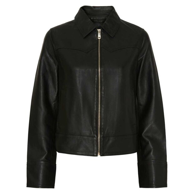 NOTYZ - BLØD LÆDERJAKKE | BLACK M/LIGHT GOLD