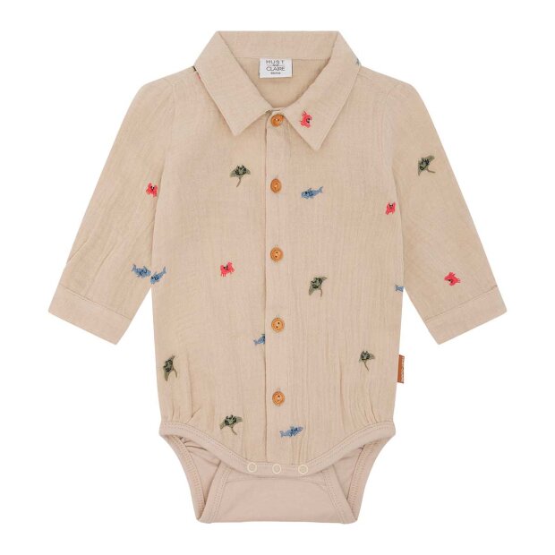 HUST AND CLAIRE - BERTIL MUSLIN OCEAN BODY | CEMENT