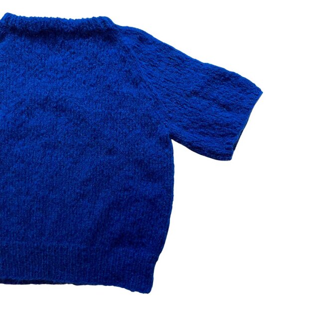 COFFEE BEANIES - IDA KNIT SHORT SLEEVE FLUFFY | COBOLT BLUE