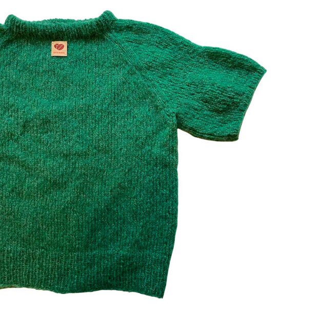 COFFEE BEANIES - IDA KNIT SHORT SLEEVE FLUFFY | GREEN