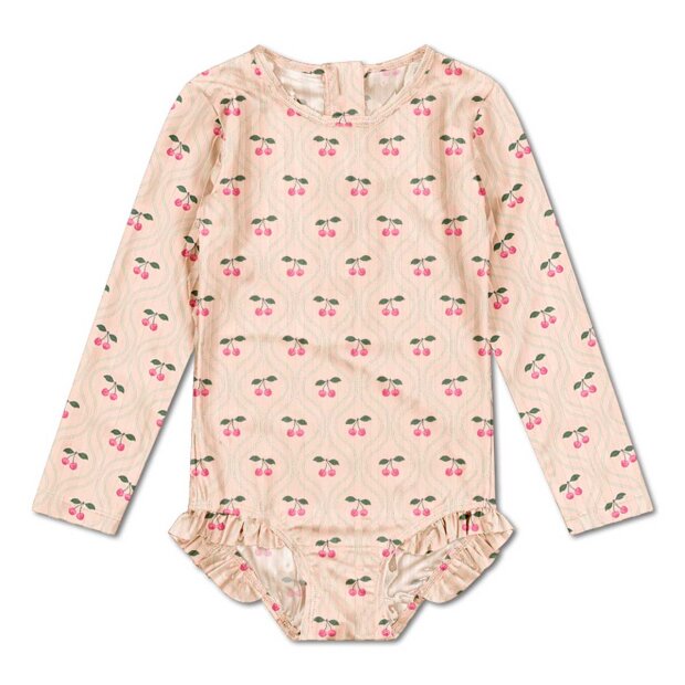 KONGES SLØJD - MERLE LS SWIMSUIT | CHERRY PINK MOTIF
