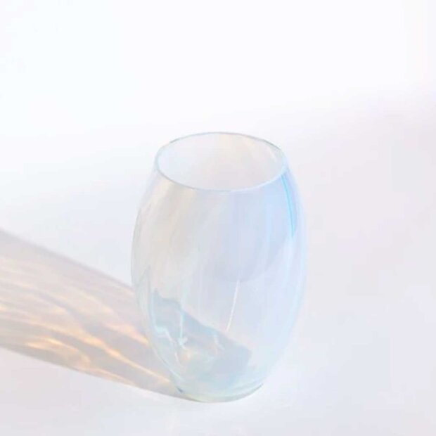 ANNA VON LIPA - OPALINE ELIPSE VASE | CREAMY WHITE