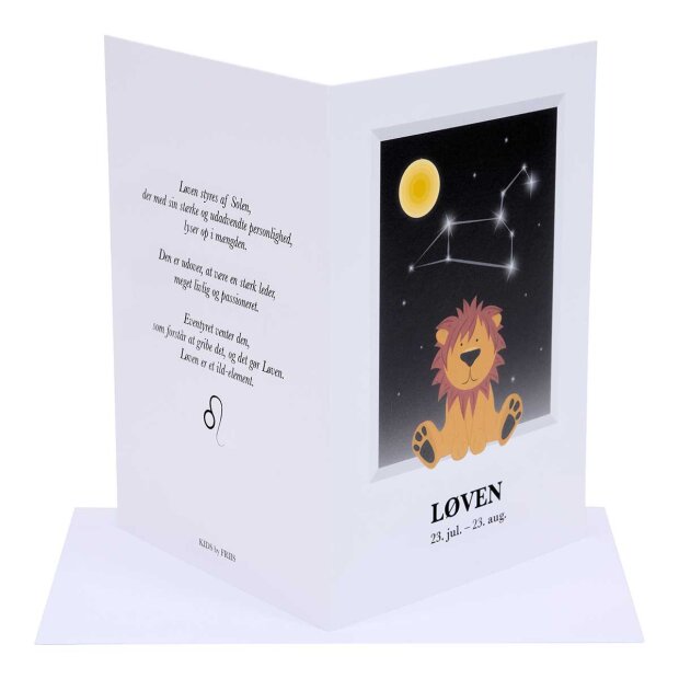KIDS BY FRIIS - A6 DOBBELTKORT M/STJERNETEGN | LØVEN