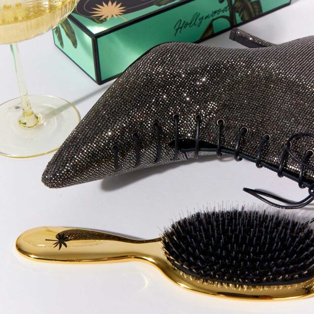 FAN PALM - PREMIUM BOAR HÅRBØRSTE MEDIUM | HOLLYWOOD GOLD