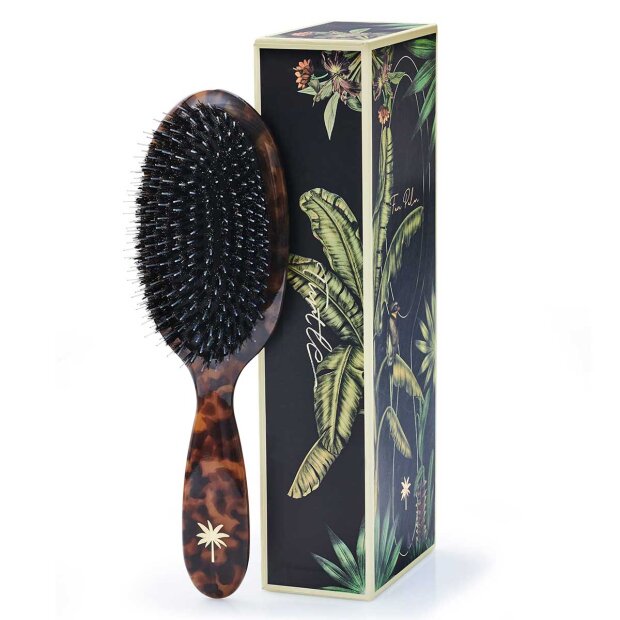 FAN PALM - PREMIUM BOAR HÅRBØRSTE MEDIUM | TURTLE PATTERN