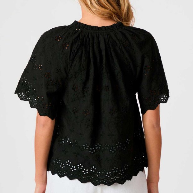 NEO NOIR - ODET EMBROIDERY BLOUSE | BLACK