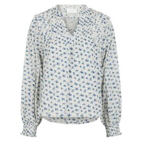 NEO NOIR - NIPOA DOT FLOWER BLOUSE | BLUE