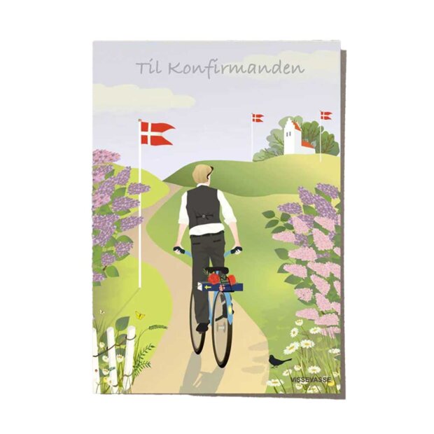 VISSEVASSE - A7 MINI GREETING KORT | DRENG KONFIRMAND