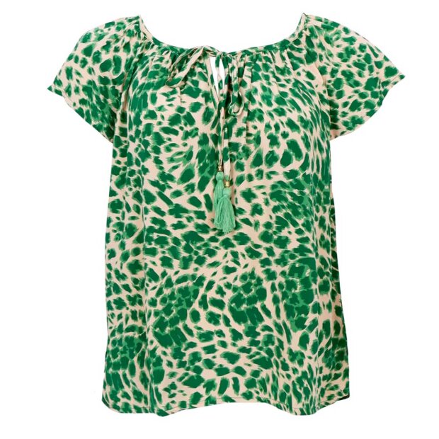 BLACK COLOUR - LUNA DANA BLOUSE | GREEN LEO