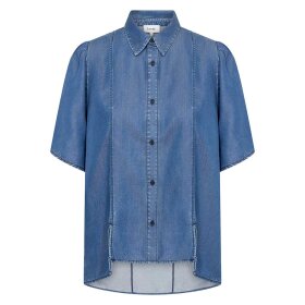 LEVETE ROOM - HENRI 6 SHIRT | MEDI BLUE DENIM