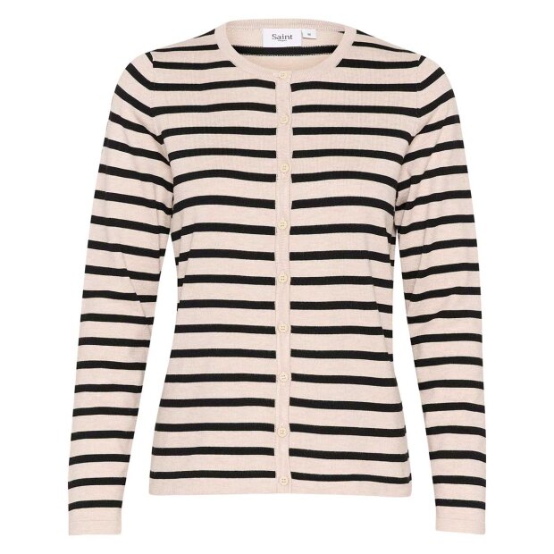 SAINT TROPEZ - MILA STRIPED CARDIGAN | GRAY MORN MILA STRIPE
