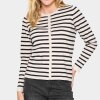 SAINT TROPEZ - MILA STRIPED CARDIGAN | GRAY MORN MILA STRIPE