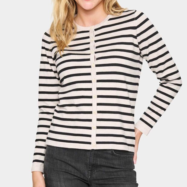 SAINT TROPEZ - MILA STRIPED CARDIGAN | GRAY MORN MILA STRIPE