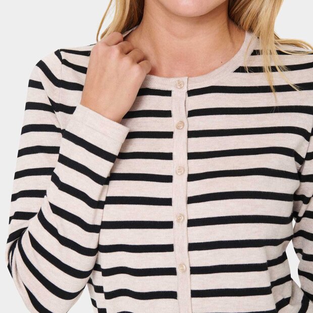 SAINT TROPEZ - MILA STRIPED CARDIGAN | GRAY MORN MILA STRIPE