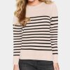 SAINT TROPEZ - MILA LS STRIPED PULLOVER | GRAY MORN MILA STRIPE SAINT TROPEZ - MILA LS STRIPED PULLOVER | GRAY MORN MILA STRIPE