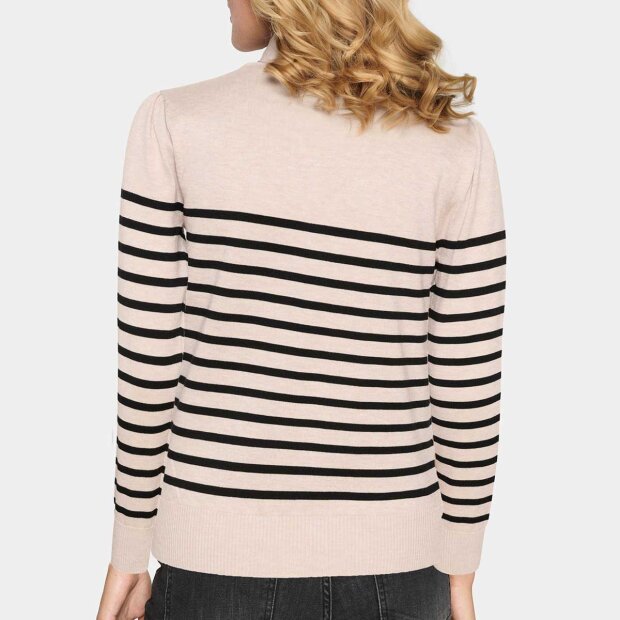 SAINT TROPEZ - MILA LS STRIPED PULLOVER | GRAY MORN MILA STRIPE