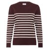 SAINT TROPEZ - MILA LS STRIPED PULLOVER | DECADENT CHOCOLATE FOG STRIPE