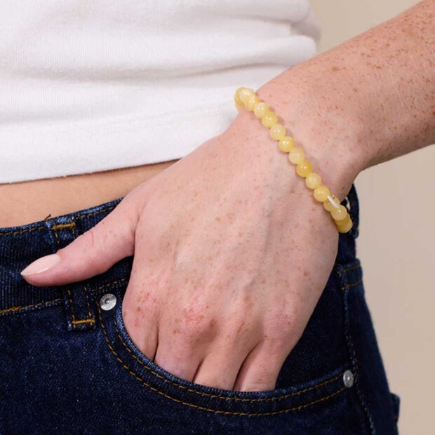 SOI - KRYSTAL ARMBÅND 6 MM | GUL JADE