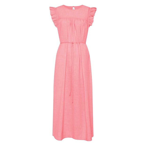 FRAU - STOCKHOLM LANG KJOLE | HOT CORAL STRIPE