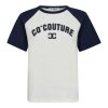 CO COUTURE - EDGE BLOCK TEE | OFFWHITE/NAVY