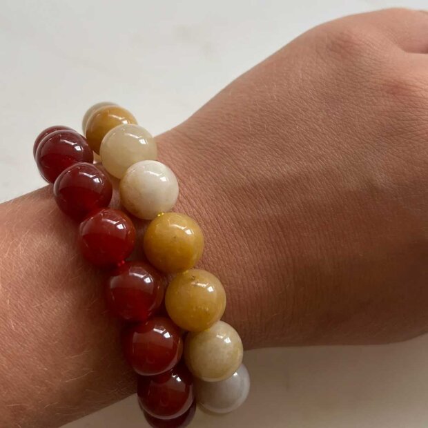 SOI - CHUNKY STRETCH ARMBÅND | RØD JADE