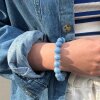 SOI - CHUNKY KRYSTAL ARMBÅND 12 MM | AQUAMARIN
