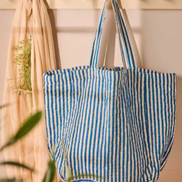 IB LAURSEN - QUILTET TASKE | OFF WHITE/BLÅ