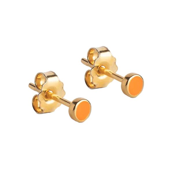 ENAMEL COPENHAGEN - ENAMEL DOT STUDS | ORANGE