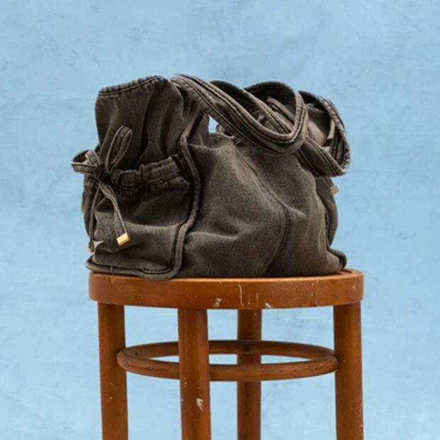 BECK SØNDERGAARD - WASHED DENIMA LAUREL BAG | STONEWASH GREY