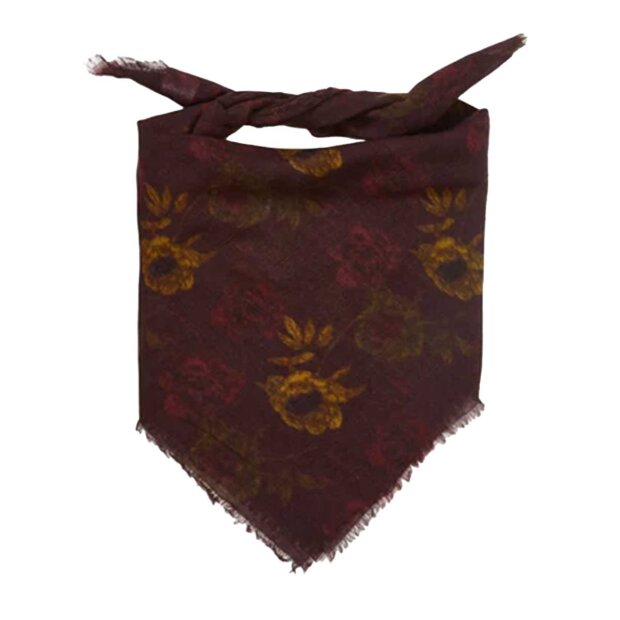 BECK SØNDERGAARD - MAGNA FLOWER SIW SCARF | CHOCOLATE BROWN