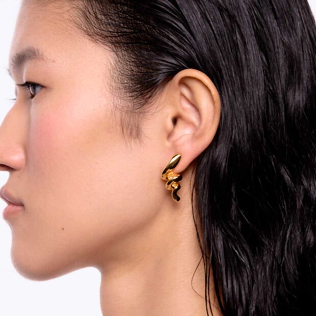 MARIA BLACK - COIL EARRING SMALL | FORGYLDT