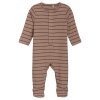 FIXONI - ROMPER LS W/FEET RIB | MOCHA MERINGUE