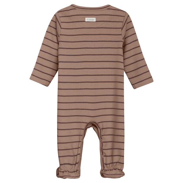 FIXONI - ROMPER LS W/FEET RIB | MOCHA MERINGUE