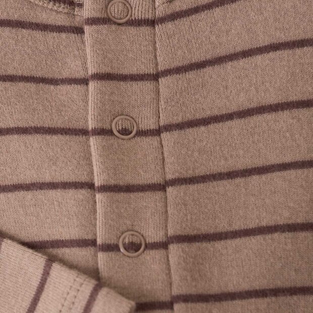 FIXONI - ROMPER LS W/FEET RIB | MOCHA MERINGUE