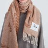 LALA BERLIN - SCARF SVEA WOOL MIX | BROWN/BEIGE