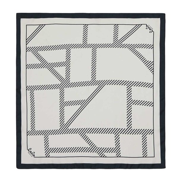 LALA BERLIN - CUBE CATALINA SILK | OFF WHITE/BLACK