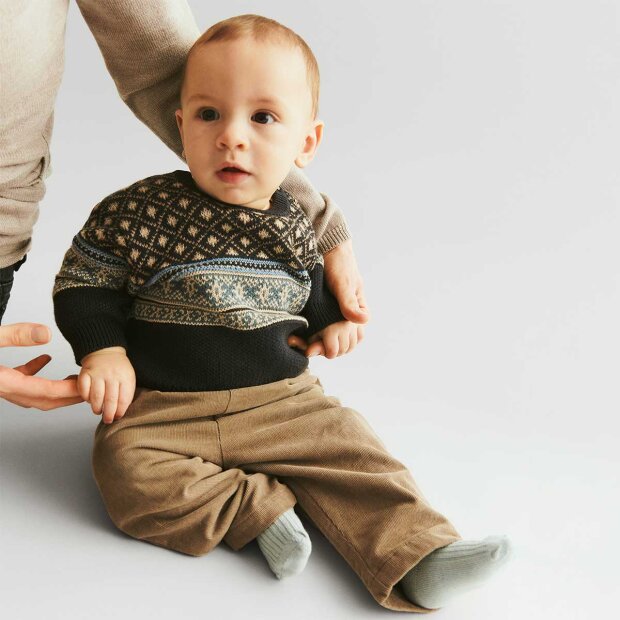 WHEAT - JULIUS JAQUARD PULLOVER | NAVY