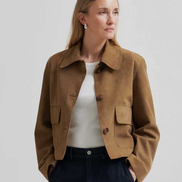 SECOND FEMALE - NOOMI SUEDE JACKET | SILVER MINK