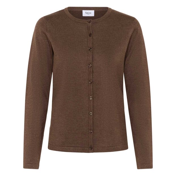 SAINT TROPEZ - MILA SZ CARDIGAN | FONDUE FUDGE MELANGE